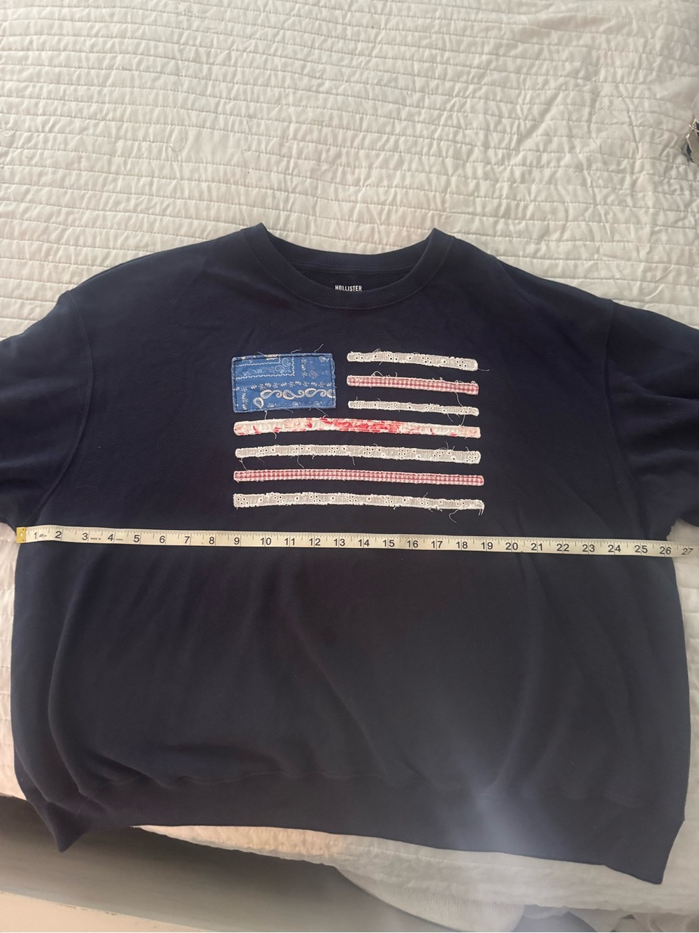 Hollister Black Sweatshirt with Flag Design - Picture 4 of 7